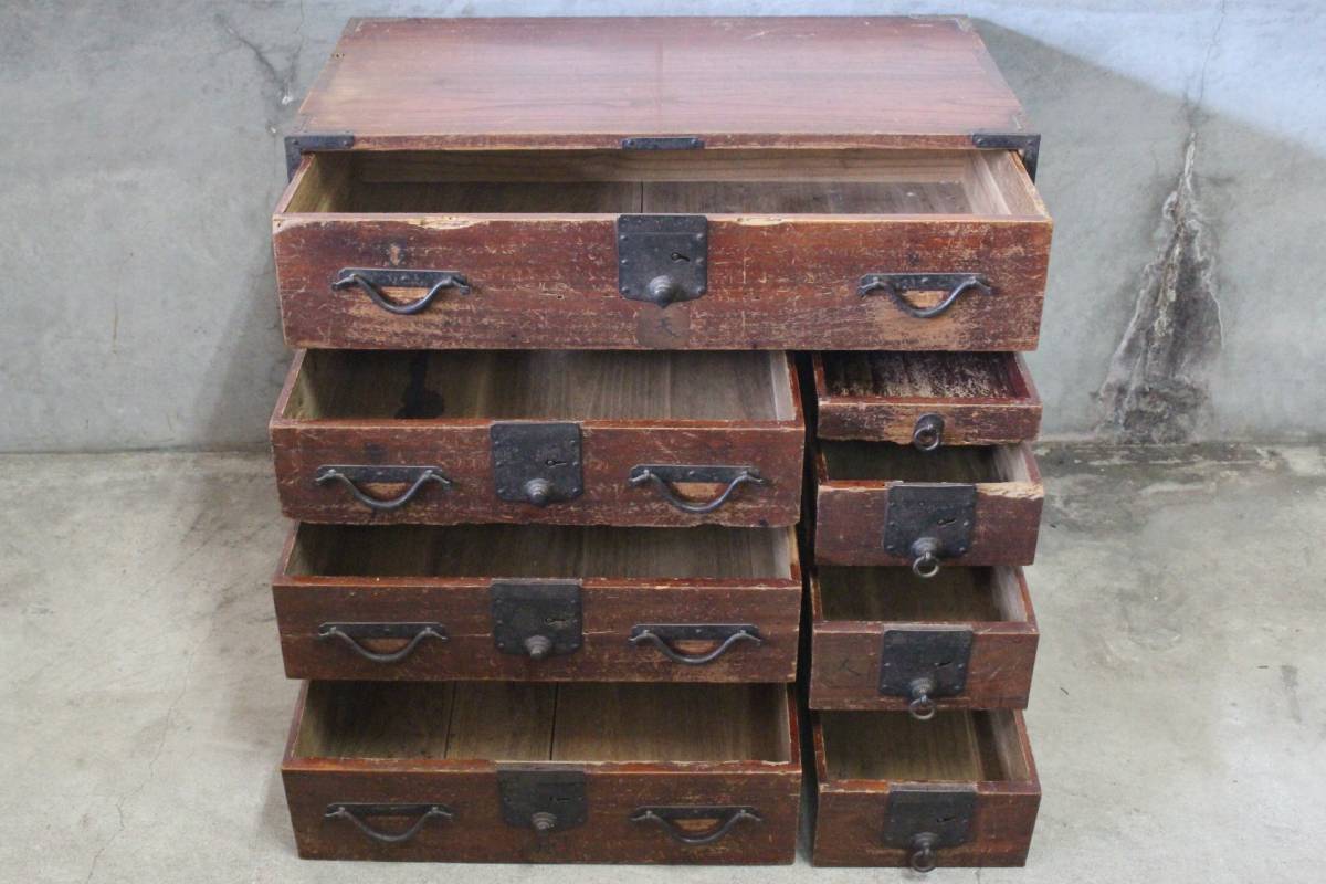 和箪笥（小袖箪笥）アンティーク 時代家具 文明館】桐材小箪笥(明治時代)日本和家具TT80