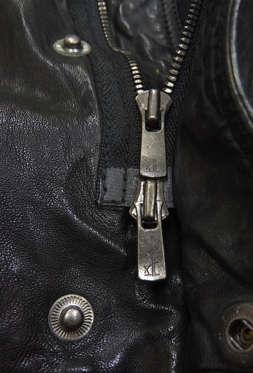 CathyJane 皺加工 レザージャケット 黒 3 羊革 キャシージェーン 革