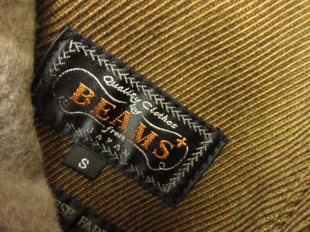 ビームスプラス BEAMS+ コート リバーシブル ボア コーデュロイ シングル ミドル ショールカラー ウール混 S 茶 ブラウン メンズ