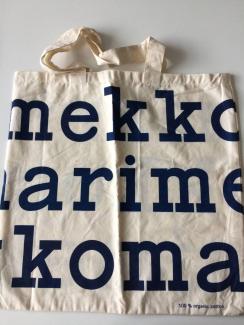 定外送込♪マリメッコ♪marimekko♪マリメッコ　ロゴ　suomi 100 限定色 ネイビー　エコバッグ　オーガニックコットン　ノベルティー