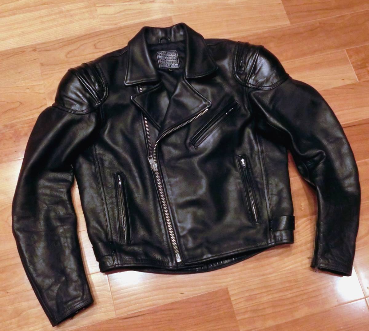 KADOYA MAX-W カドヤ ダブルライダースレザージャケット サイズL プロテクター類完備 即決時送料無料