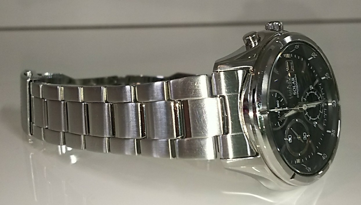 送料無料WIRED腕時計【動作品】クロノグラフ格安ソーラー売切りSEIKO