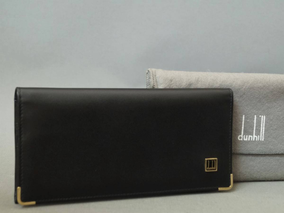 ブラック レザー dunhill ダンヒル 長財布 ゴールド金具 - メルカリ 