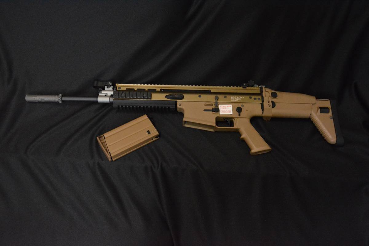 1丁限定セール WE SCAR-H MK17 オープンボルト ガスブローバックガスガン TAN