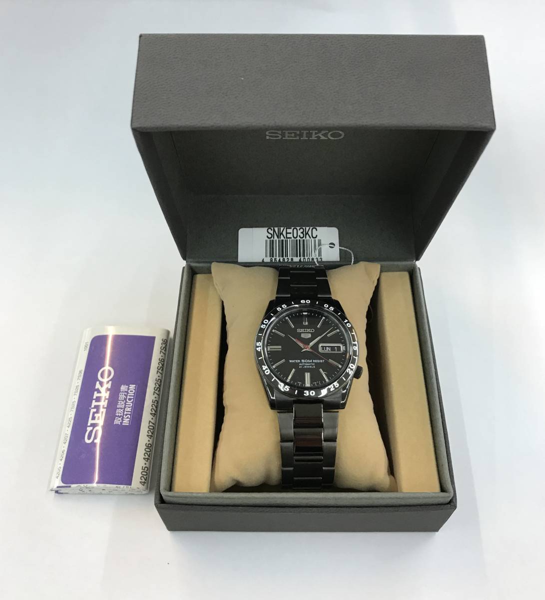 SEIKO5 SNKE03 オールブラック デイデイト セイコー5 箱訳あり☆希少 