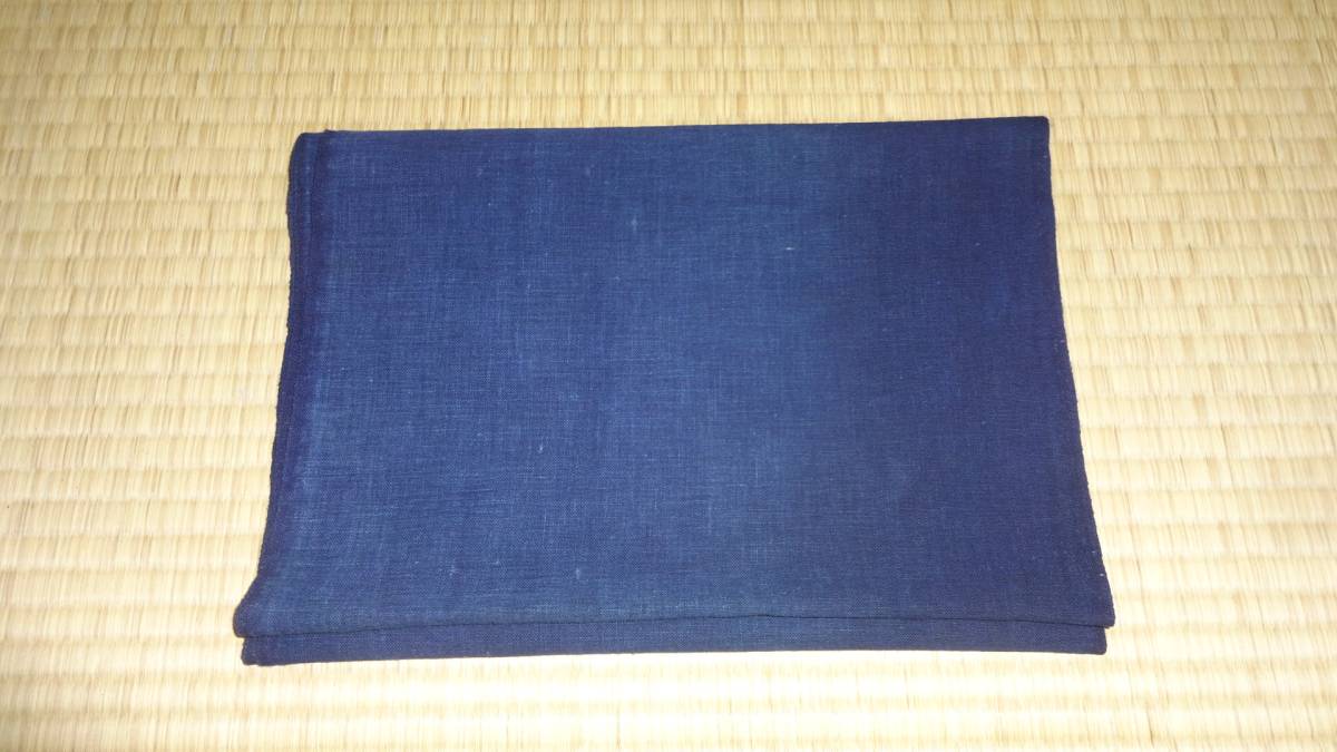 昔古布】 ※大正時代の 藍染手織木綿 花紺 無地1幅 (長191) 昔古布