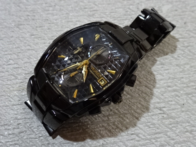□□SEIKO WIRED 7T92-OHTO クロノグラフ ブラック 腕時計 クオーツ 