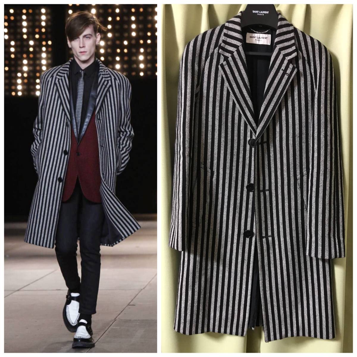 14AW サンローランパリ チェスターロングコート saint laurent paris サンローラン 42 44 エディ