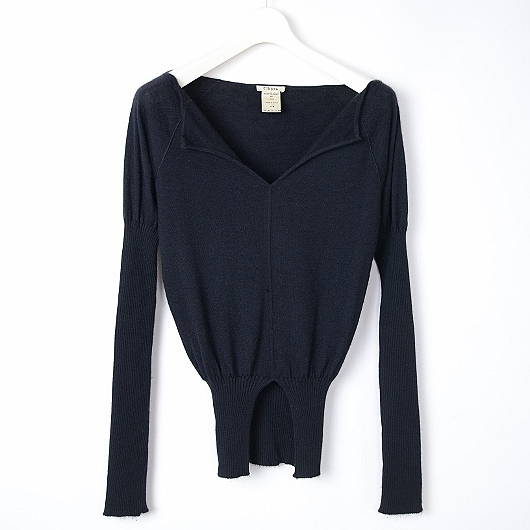 クロエ Chloe イタリア製 カシミヤ・シルク 長袖ニットカットソー [WF902]TS 黒