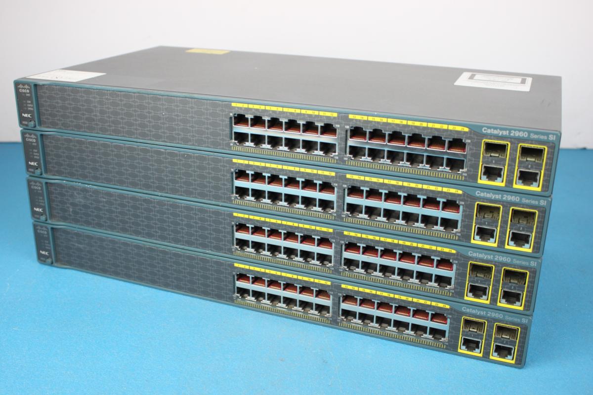 ★お買い得★ Cisco シスコ Catalyst 2960 Series WS-C2960-24TC-S V07 初期化済 4台セット！ スイッチ 24ポート 中古◆Y102501