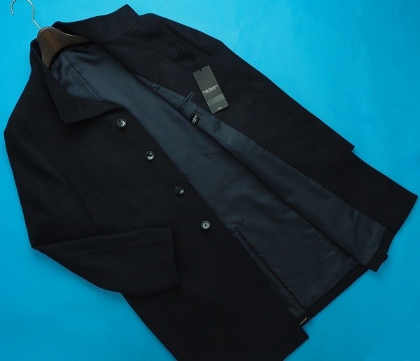 新品6.4万★Duke madison ダーバン 日本製 秋冬 ウール100% メルトン スタンドカラーコートM★紺