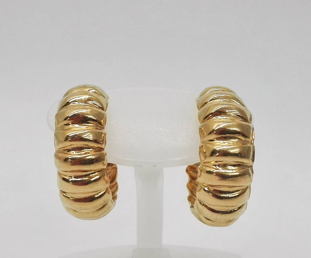 K18 イヤリング フープ ネジ式