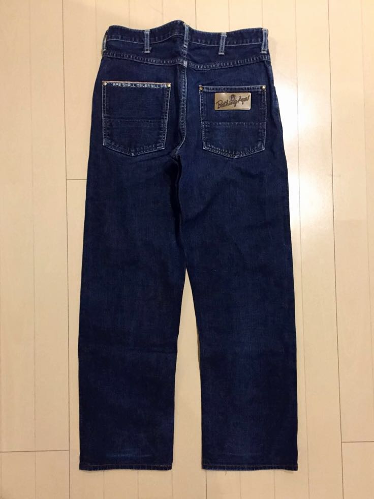 アベイシングエイプ ape 90s 初期 デニム ジーンズ NIGO L】初期 90's NIGO デザイン A BATHING APE Vintage デニムパンツ BAPE