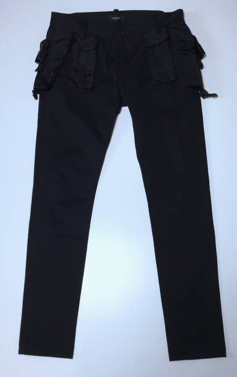 美品 アンダーカバー バッグ装飾カスタム ストレッチスキニーパンツ 