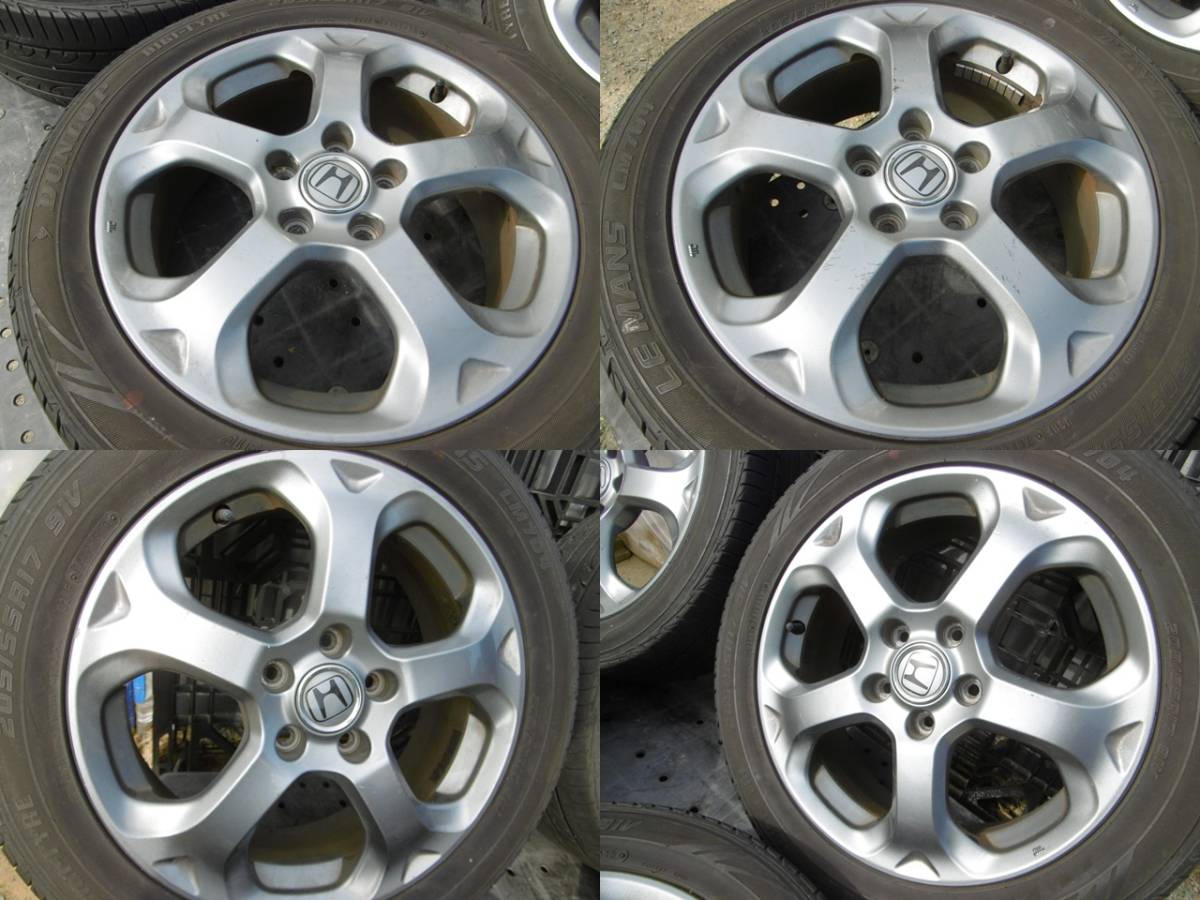 人気!!ホンダ RN ストリーム RSZ 純正 ガンメタ 良溝DUNLOP LM704 205/55R17 ステップワゴンシビックアコードユーロインテグラ他に売り切り