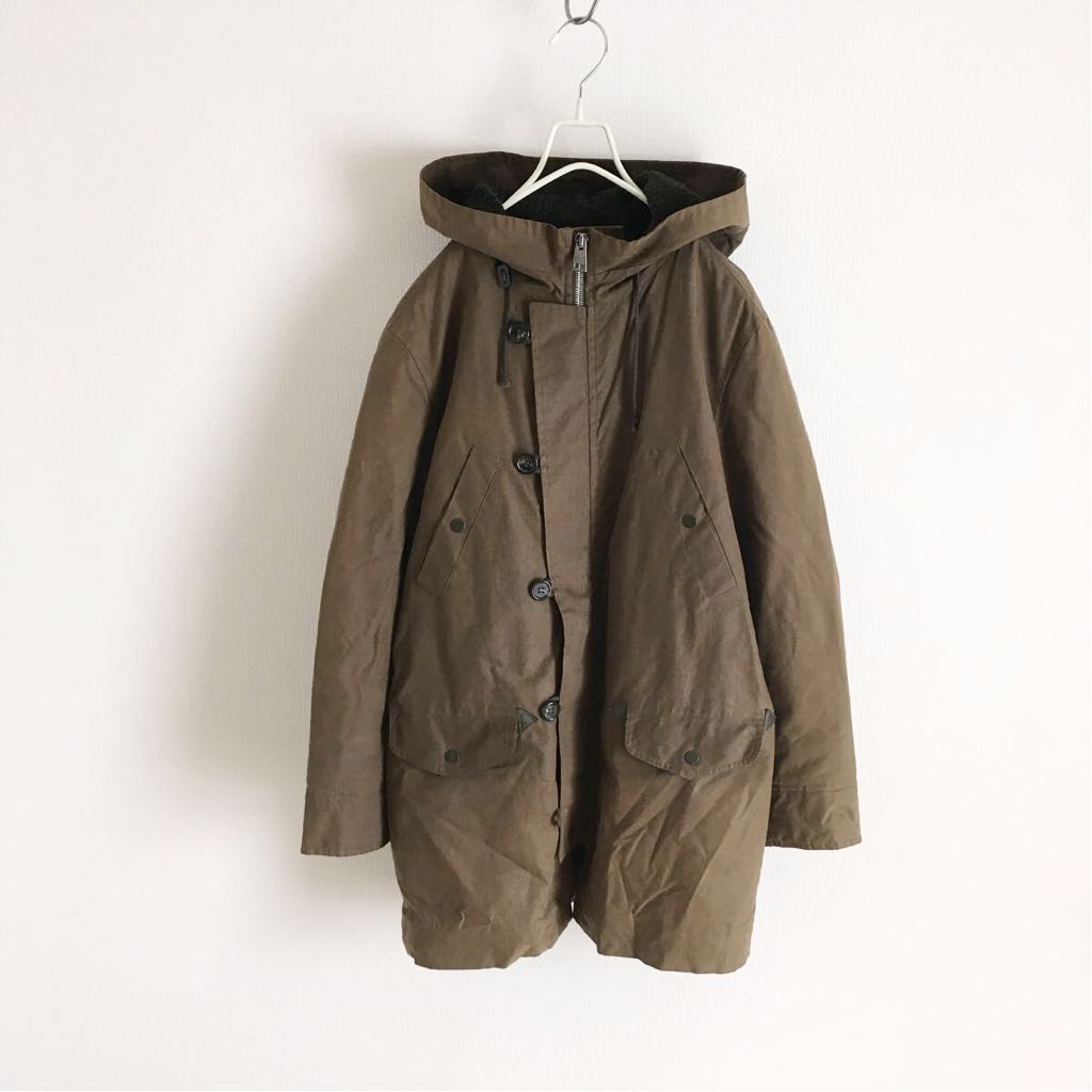 A.P.C. ボア襟付きミリタリージャケット XS A.P.C. オイルワックスコーティング 裏ボア ミリタリーコート