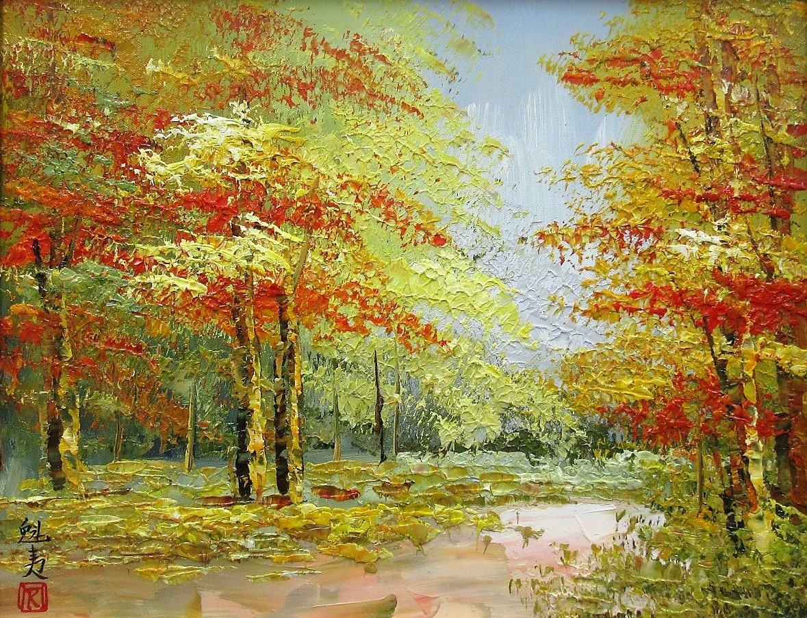 風景画油絵東山魁夷大型絵画800 X 400mm額付き手描き肉筆 ○ 風景画油絵東山魁夷大型絵画800 X 400mm額付き手描き肉筆 ○