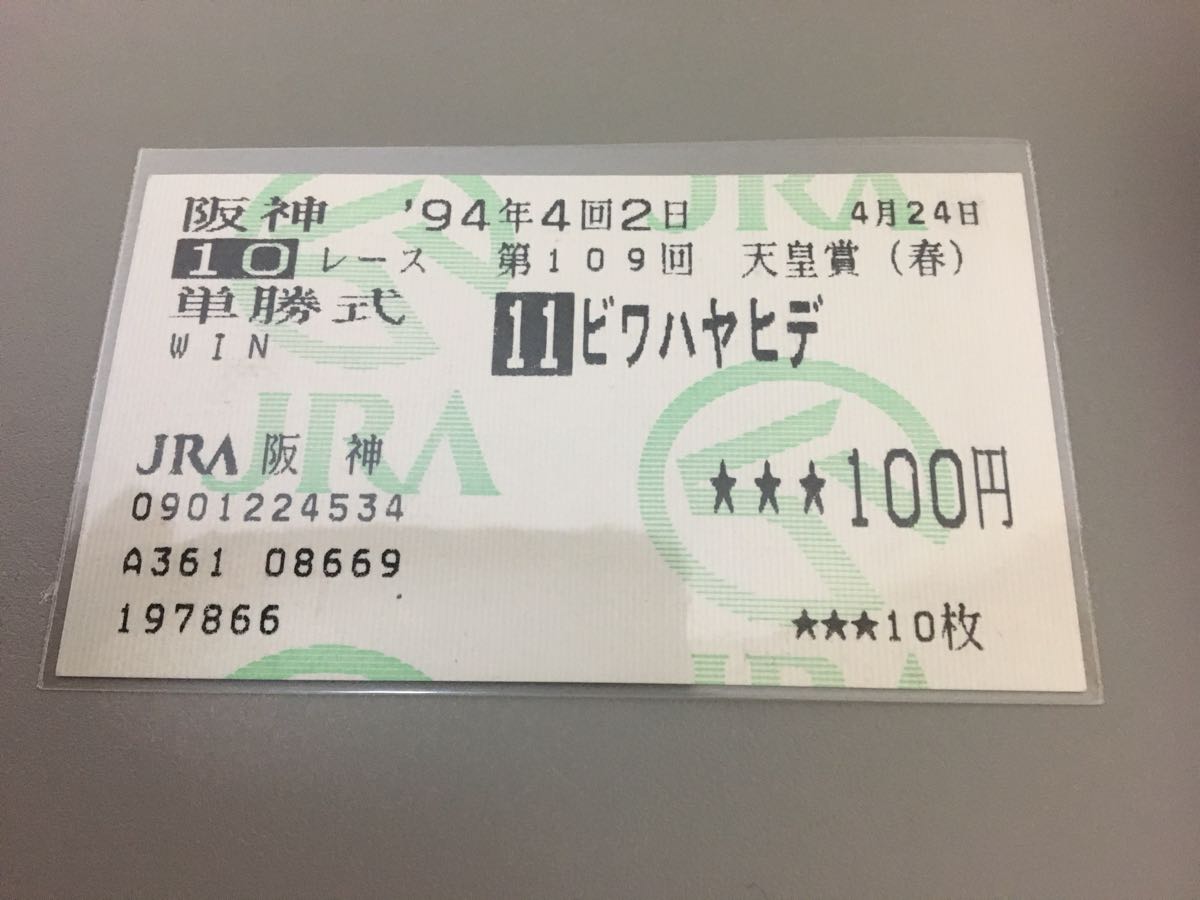 現地購入的中馬券 ビワハヤヒデ 菊花賞 現地購入的中馬券 ビワハヤヒデ