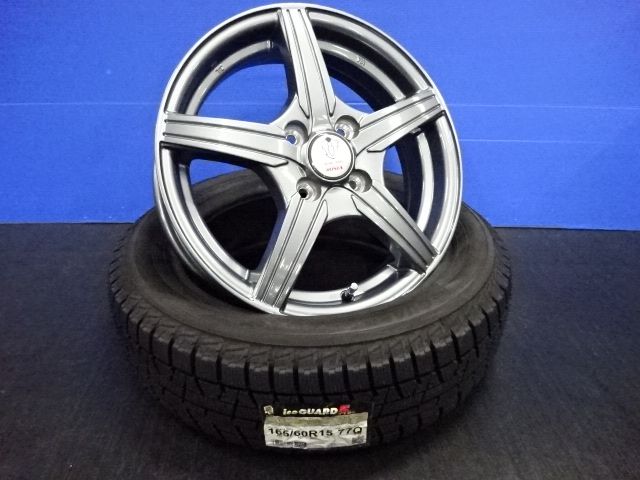 ☆送料無料☆新品4本セット ソードスポークDG 15インチ + ヨコハマ IG50+ 165/60R15 165/60-15 2015年製 ハスラー ソリオ デリカD2 kei