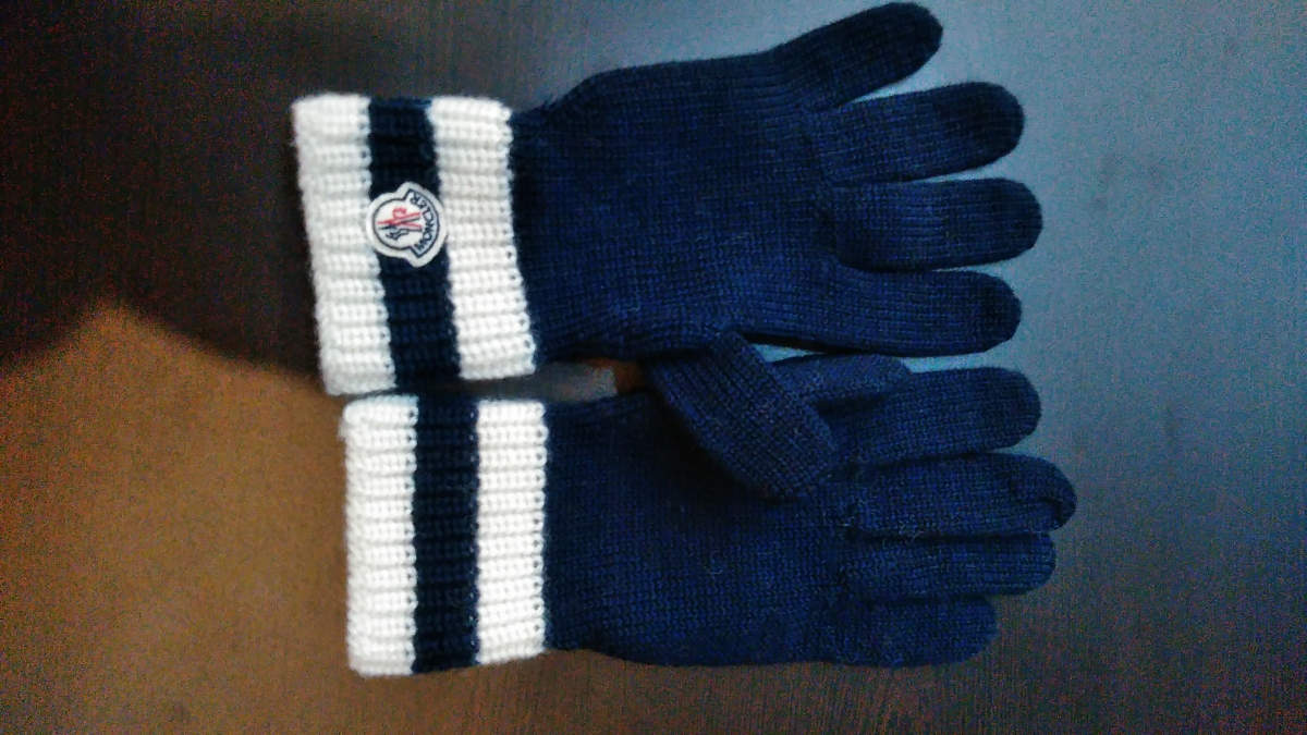 早い者勝ち!!】MONCLER ネイビー 手袋 Wサイズ モンクレール手袋LL