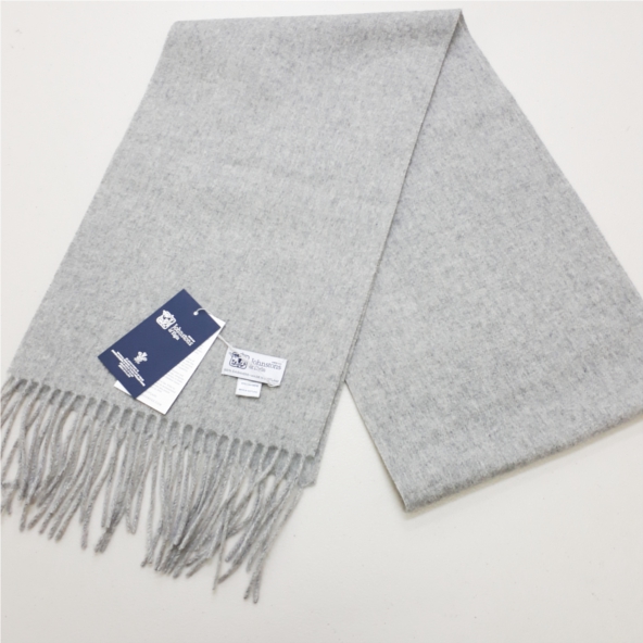 新品 ジョンストンズ ストール 180×25 カシミア100% Light Grey / Johnstons ライトグレー クリスマス X'mas 男女兼