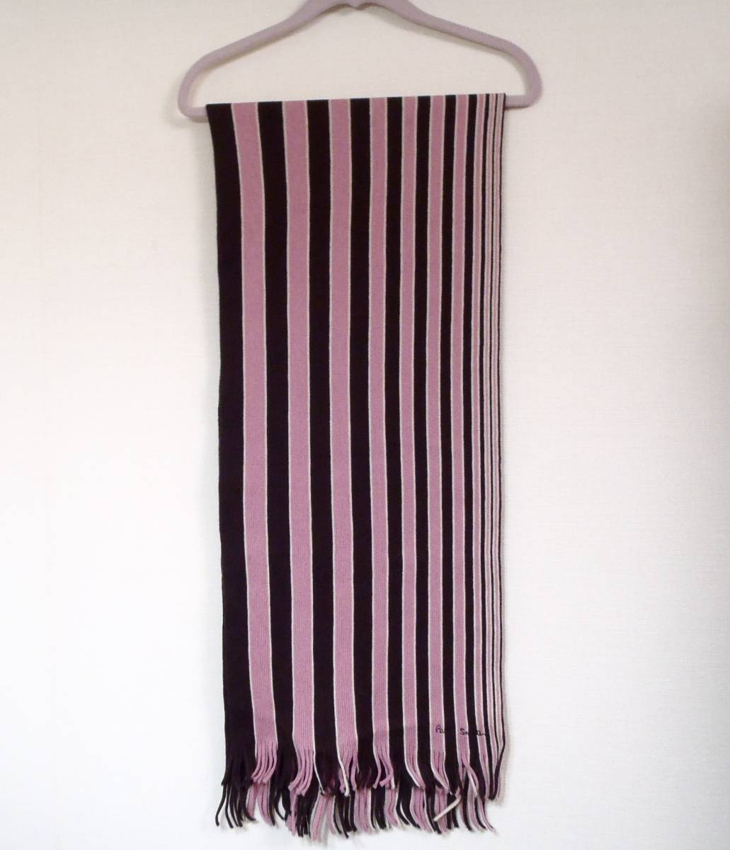 伊勢丹にて購入・美品★“Paul Smith”★ポール・スミス★紳士用ウールマフラー★クリーニング済み