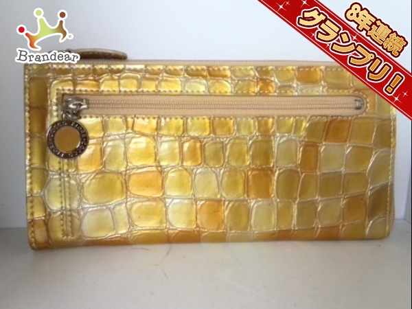 人気SALE，2025 コッコフィオーレ COCCO FIORE 財布 長財布 エナメル レザー イエロー&times;オレンジ L字ファスナー/型押し加工(レディースファッション)｜売買されたオークション情報、yahooの商品情報をアーカ その他