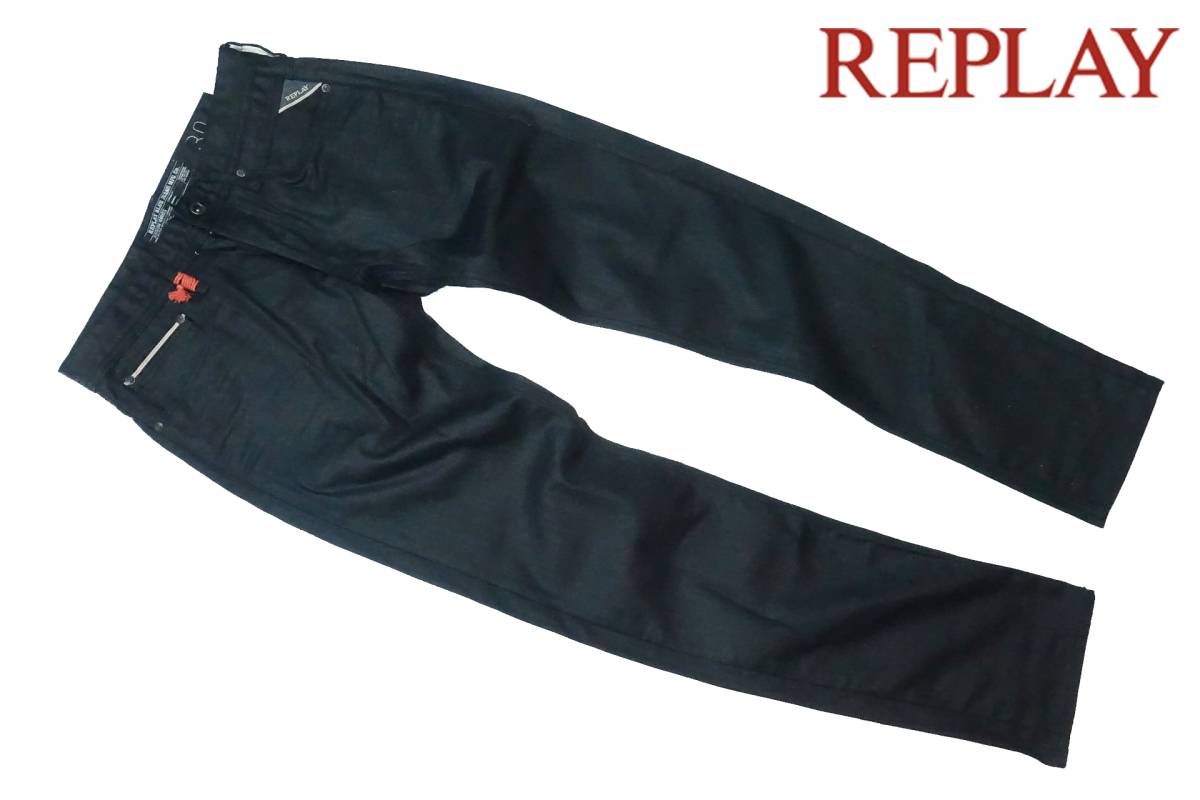 新品3.3万】 REPLAY リプレイ 大人の色気溢れる ブラックコーティング 