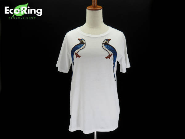 1円 グッチ 鳥柄刺繍 半袖 Tシャツ トップス S DK381