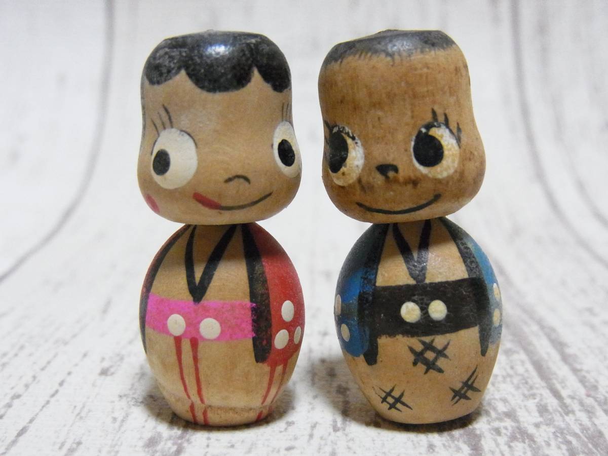 ★当時物 不二家 ペコちゃん ポコちゃん 小さなこけし人形 箱付★