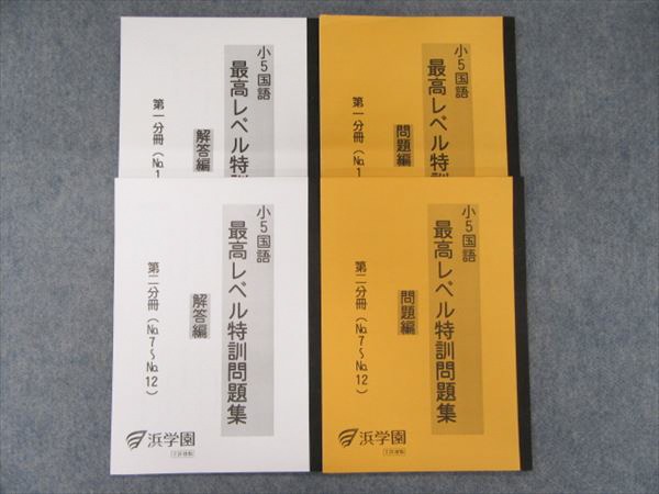 本 ㉒か 希少 未記入 浜学園 小5 国語 最高レベル特訓問題集