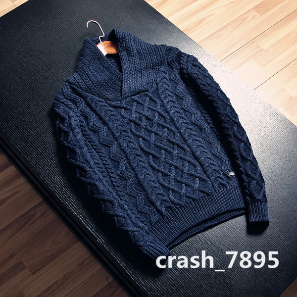 新品*SCOTCH&SODA*メンズ ハーフ ハイネック ニットセーター紺/XL