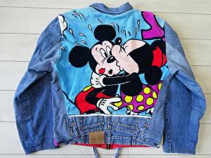 XL 激レア 希少 90s USA製 TOO CUTE Disney ミッキー＆ミニー デニム 