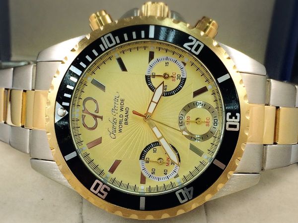新品 正規品 本格 クオーツ ブランド シャルルペリン メンズ 腕時計 クロノグラフ ビジネス