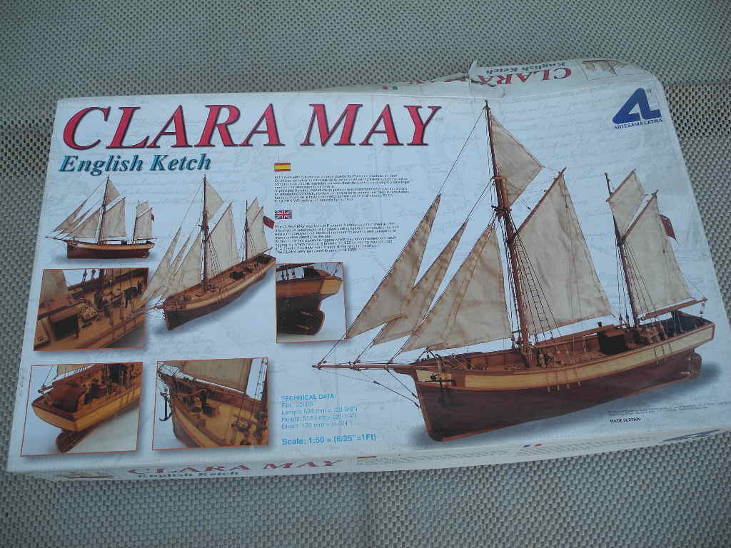 新品◎木製帆船キット☆1/50　クララ　メイ◎アルテサニア製(スペイン)・外装は600X340X70mm