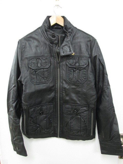 ジースターロウ　本革ラムレザージャケット G-STAR RAW ジースターロウ ラムレザー レザー ジャケット 黒 ブラック