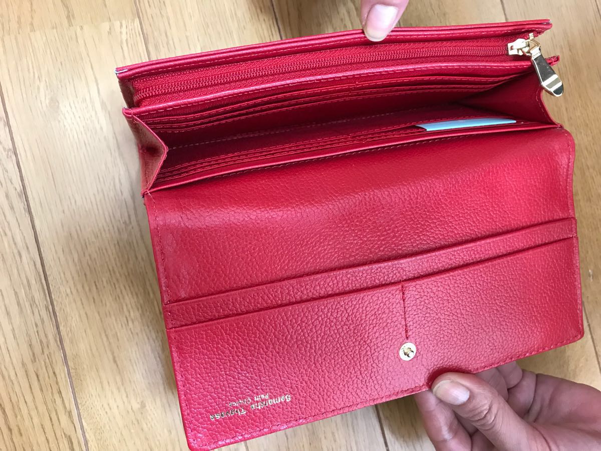新品未使用 サマンサタバサ チェック柄 長財布 赤 レッド プチチョイス 