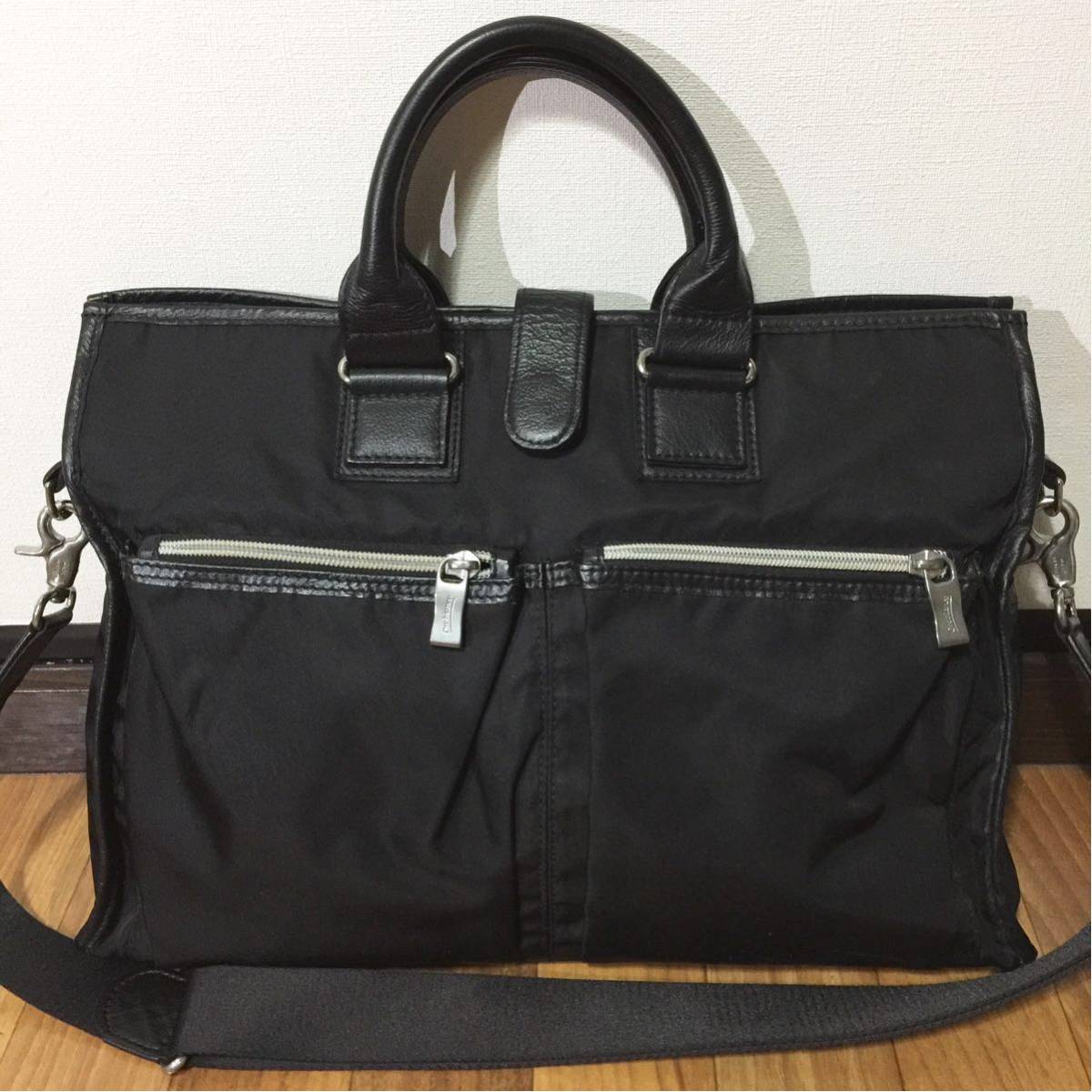 orobianco オロビアンコ 2WAY ブリーフケース ショルダーバッグ ビジネスバッグ ハンドバッグ トートバッグ ナイロン×レザー ブラック 鞄