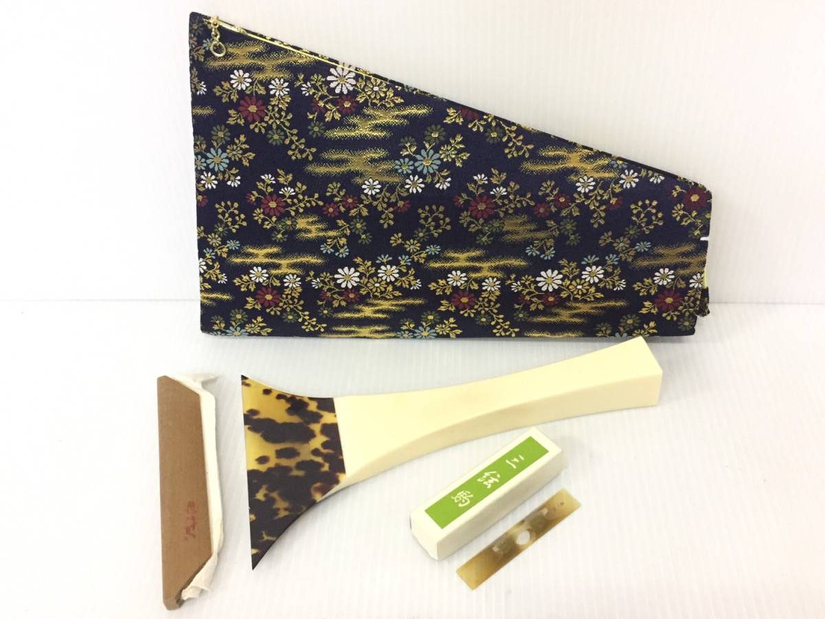 鼈甲撥 津軽三味線 撥 津軽三味線 鼈甲撥 べっ甲 三味線バチ 撥 ケース付