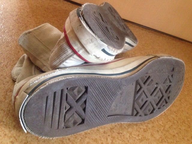 80s usa製 converse コンバース オールスター HI 青枠 生成り 7 1/2 白