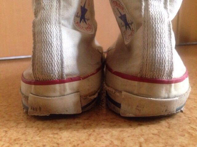 80s usa製 converse コンバース オールスター HI 青枠 生成り 7 1/2 白 