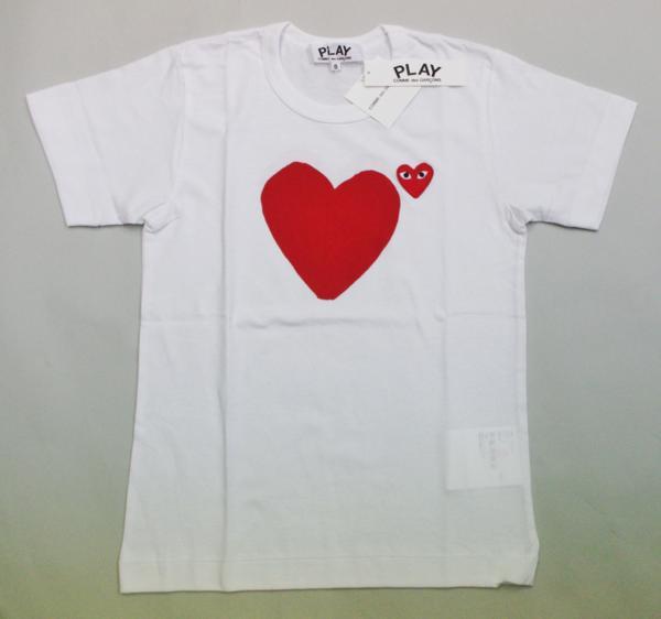 COMME des GARCONS ギャルソン 2016新作 PLAY前後赤ハートT白XL
