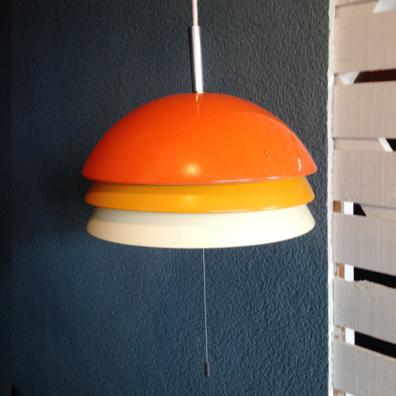 レトロポップペンダントライト】検:レトロカラー天吊り照明ミッド