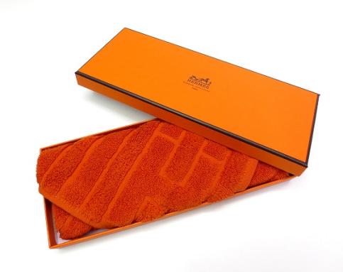 か166】エルメス HERMES バスマット ラビリンス オレンジ か166