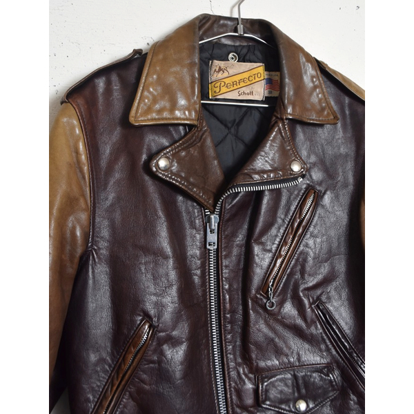 ヴィンテージ Schott ショット 70年代 牛タグ ツートン ダブル 