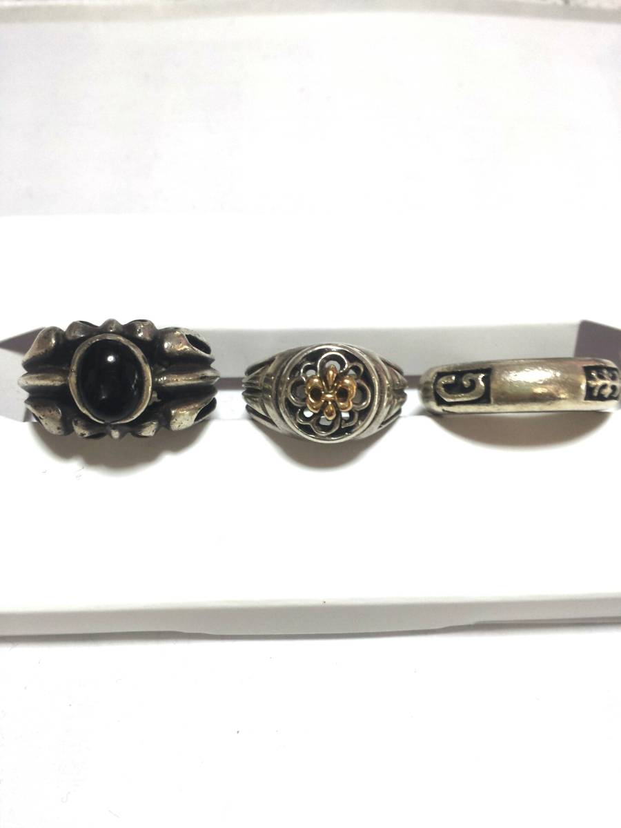 A&G 18k&シルバー925コンビ フローラル透かし彫りリング 他 A&G初期 
