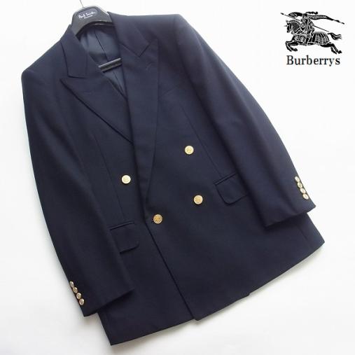 Burberrys バーバリープローサム◇高級タスマニアウールブレンド紺 