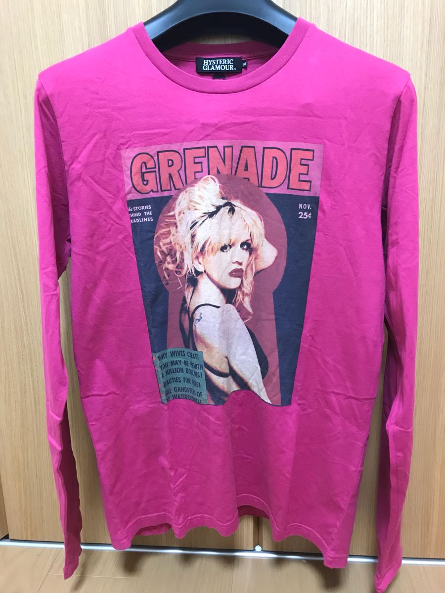 ヒステリックグラマー コートニー ラブ 長袖Tシャツ ピンク M HYSTERIC