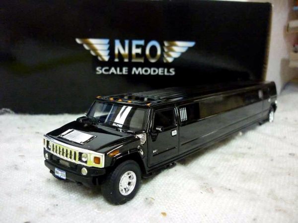 1⁄43 NEO ハマーH2 ストレッチリムジン ミニカー ブラック 模型 1