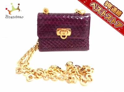 サルバトーレフェラガモ SalvatoreFerragamo バッグ ショルダーバッグ レザー パープル ミニサイズ/チェーンショルダー ガンチーニ